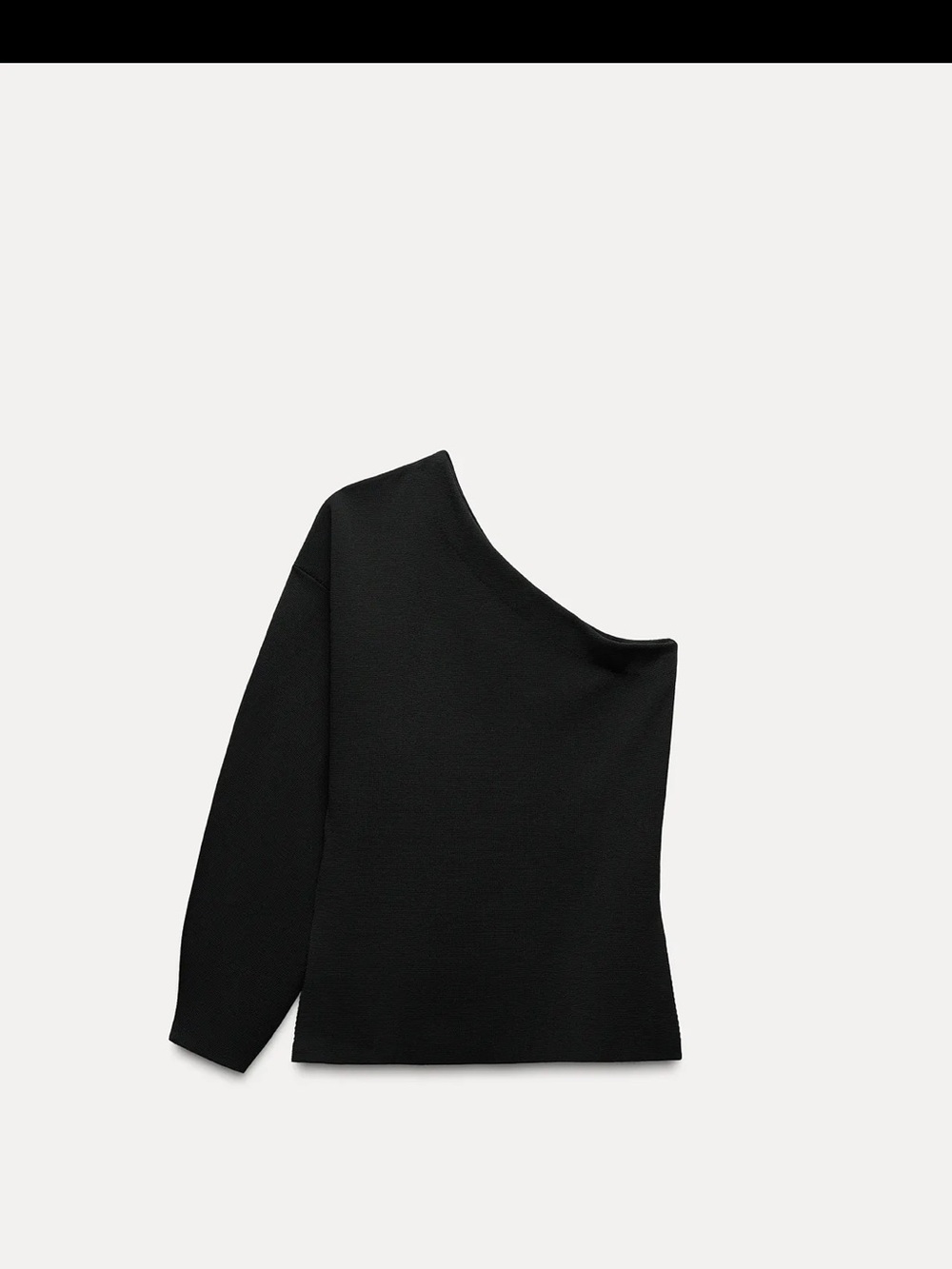 Zara One-Shoulder Black Knit Top